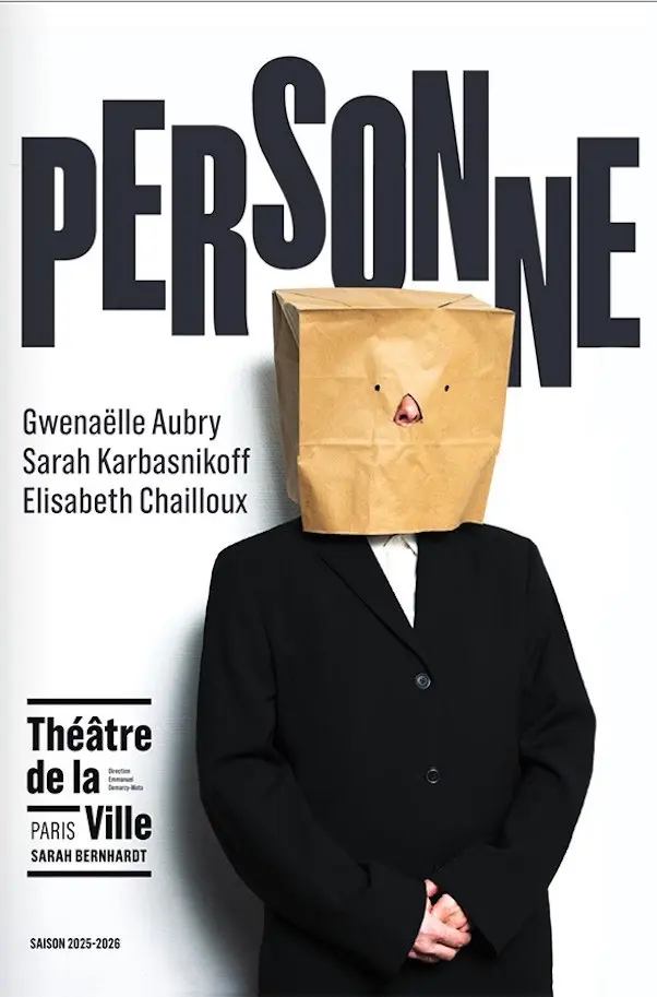 Affiche de Personne, un spectacle de Gwenaëlle Aubry au Théâtre de la Ville.